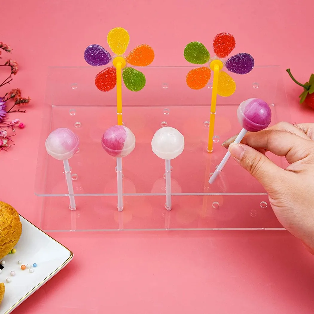 

1 Pieces Of Transparent Acrylic Lollipop Holder 20 Hole Lollipop Acrylic Cake Stand Transparent Dessert Display Holder Stand