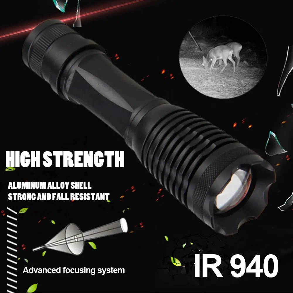 

Focus on infrared flashlight, LED searchlight, night vision device, auxiliary flashlight, monitoring light source, 940nm