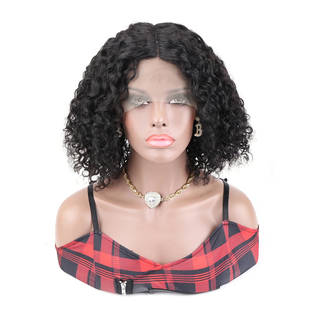 

Short Curly Bob Wig Lace Front Human Hair Wig Virgin Brazilian Hair Wig Pixie Curl Lace Front Wig with Baby Hair for Women