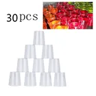 30 шт. одноразовые пластиковые стаканчики, прозрачные трапециевидные пищевые контейнеры для желе, йогурта, муссов, выпечки десертов