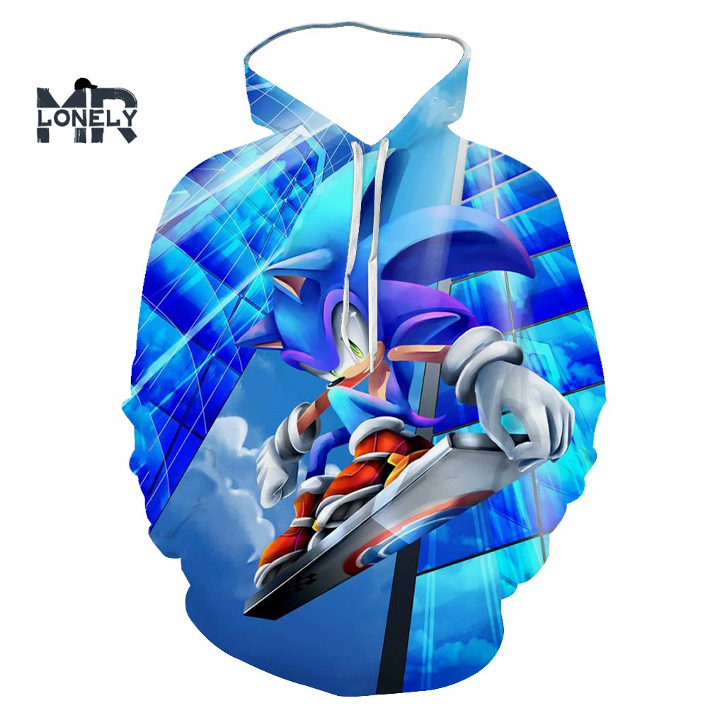 

2021 3D Sonic The Hedgehog Hoodies For Men Cartoon Anime Super Sonic Men Clotheing Pullover Sweatshirt Streetwear KID1-4XL