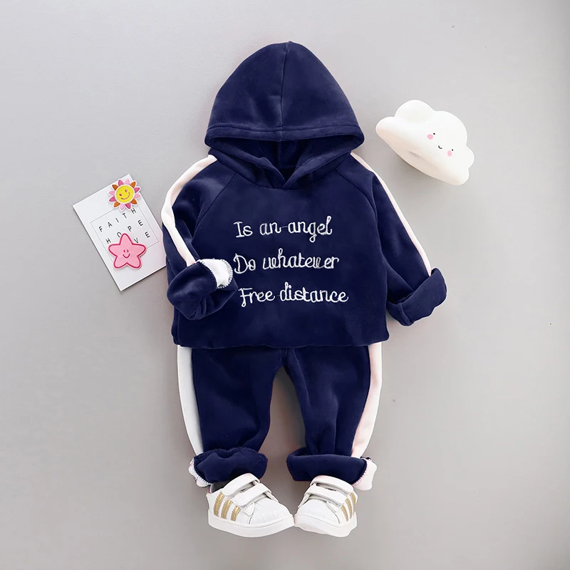 Новинка осенне-зимний комплект одежды для маленьких девочек и мальчиков Детские