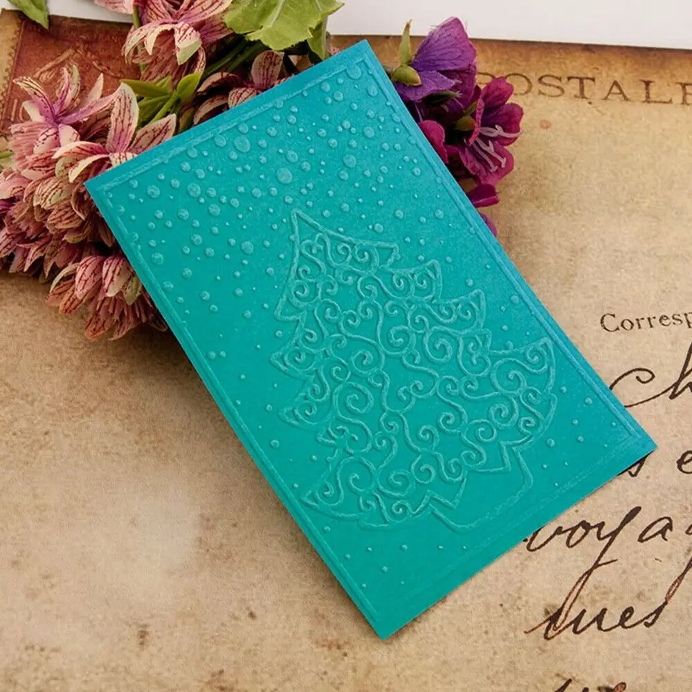 Snow Christmas Tree Folder Plastic Template Embossing Dies Stencil Art DIY Card Making Easy to Use Clean Durable HG14386 | Дом и сад