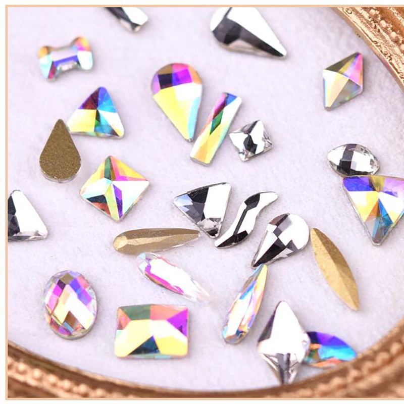10 шт. кристалл AB 3D Стразы для дизайна ногтей барокко меч сверла драгоценные камни