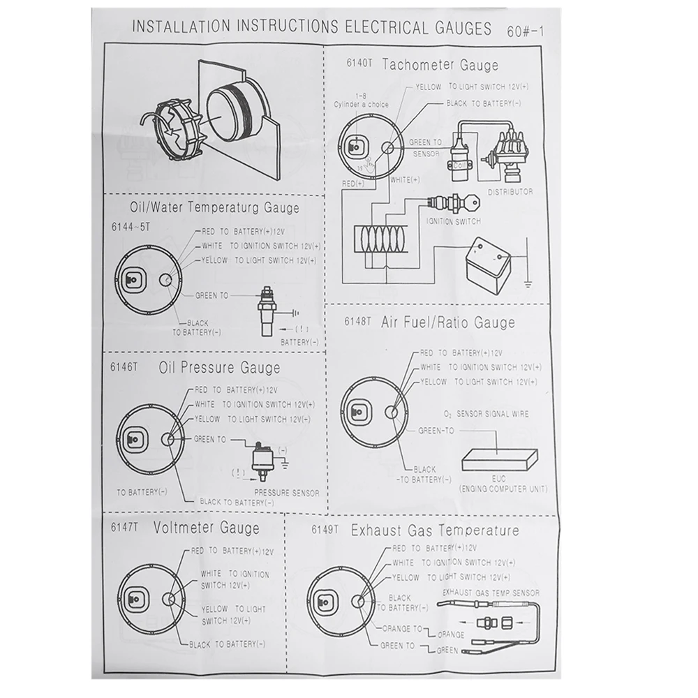 Автомобильный Тахометр измеритель давления масла 2 дюйма 52 мм бар psi температура