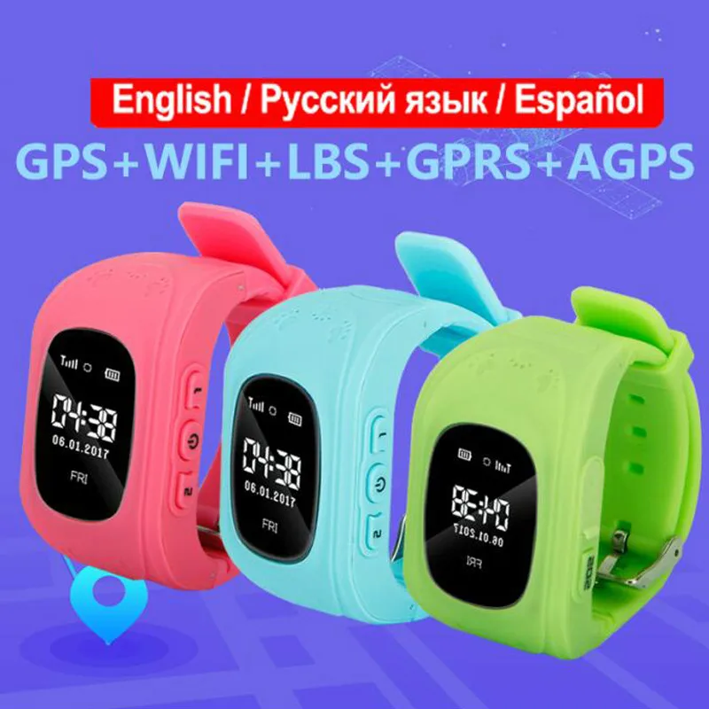 Q50 OLED экран gps смарт детские часы SOS Вызов локатор трекер для Childreb анти потеря
