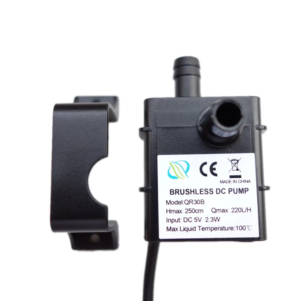 2018 Low Noise QR30B DC 5V 2.3W 220L/H Flow Rate Waterproof IP68 CPU Cooling Car Brushless Water Pump Top Sale | Обустройство дома