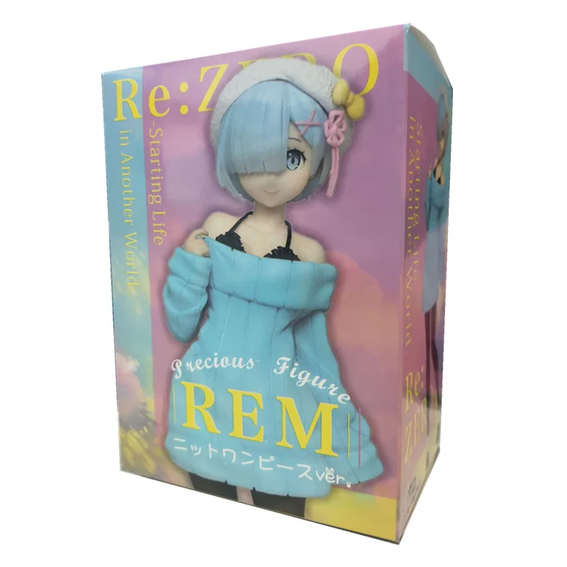 

23CM Anime Figure Re:Life in a different world from zero Knit Dress Rem Figure Action Figure Japan Anime Figures PVC Model Toys