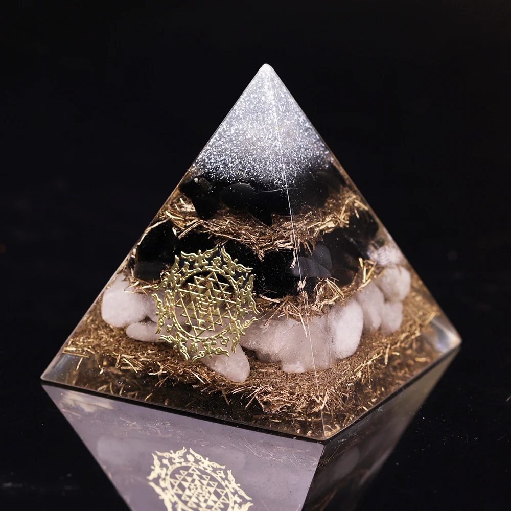 

Large Orgonite Pyramid Orgone Energy Generator Emf Protection Metaphysical Home Decor Chakra Healing & Meditation Base Chakra