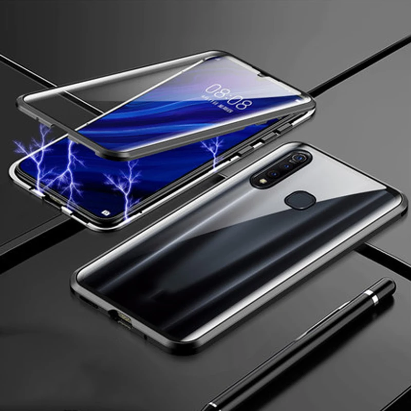 Роскошный Магнитный адсорбционный ЧЕХОЛ ДЛЯ VIVO Z5X z5x, металлическая рамка, двусторонняя стеклянная крышка для VIVO Z5 X, защитный чехол для телефона, оболочка