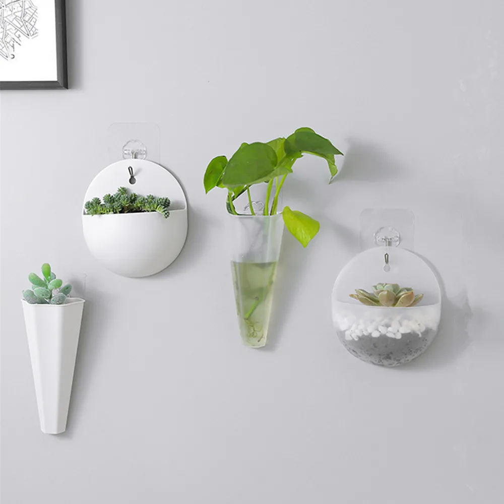 

Wall-mounted Flower Vase Tube Wall Hanging Plant Pots Indoor Garden Wall Decor No Punching Pots Nursery Pots Home Decoration