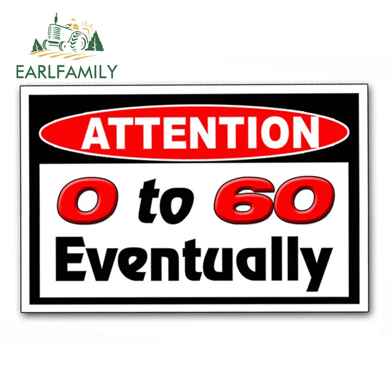 EARLFAMILY 13 см x 8,6 см от 0 до 60 со временем наклейка на автомобиль грузовик автомобиль JDM евро графическая виниловая наклейка на автомобиль Водонепроницаемая