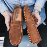 fur loafers men gommino driving shoes mans moccasins suede mens casual shoes slip on big mens flats plus size 11 12 13 brown
