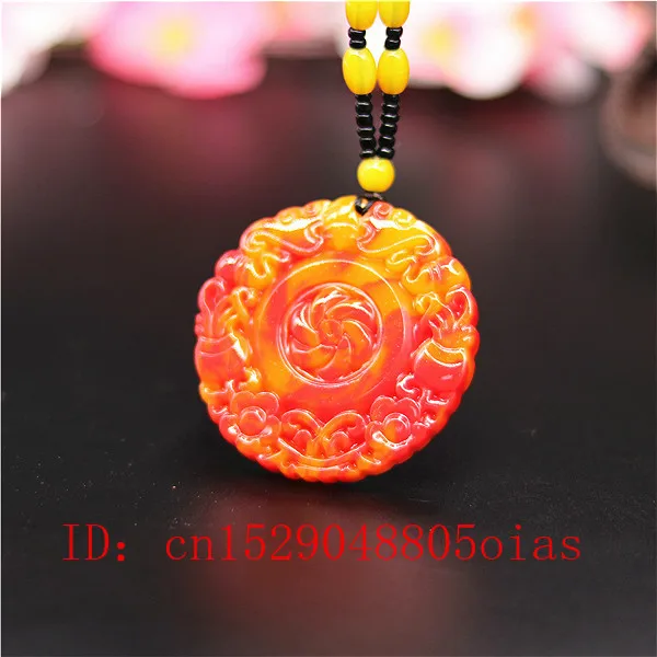 Натуральный красный желтый Нефритовый камень цветок ожерелье из бисера