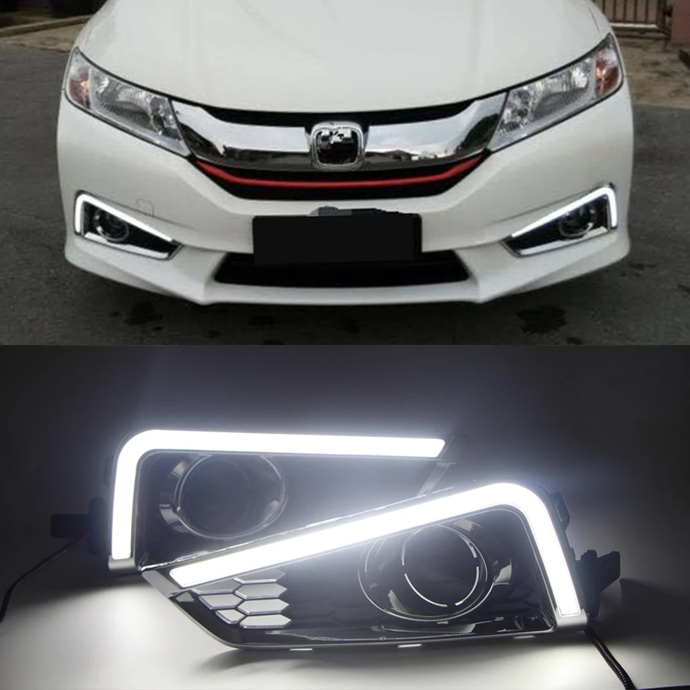 CSCSNL 2 шт Автомобильный светодиодный дневной светильник LED DRL для Honda City 2015 2016 с