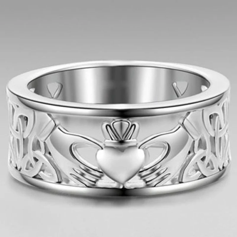 Ирландское кольцо забота сердце навсегда обручальное Size6-10 из нержавеющей стали