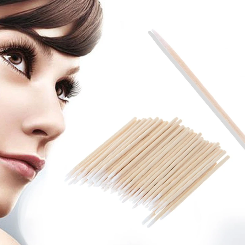 

100pcs Short Mini Cotton Swabs Swab Applicator Q-tip Wood Handle Sturdy New C1FF