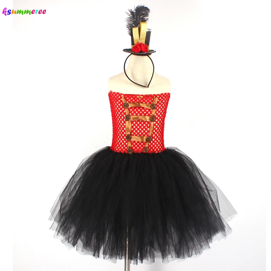 Girls Ringmaster Costume Circus Nutcracker Fancy Tutu Dress Kids Tulle Birthday Party Girl Halloween Up Clothes | Детская одежда и