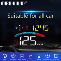 universal m16 gps hud car head up display digital speed projector security alarm updated driving direction trip time kmhkpm