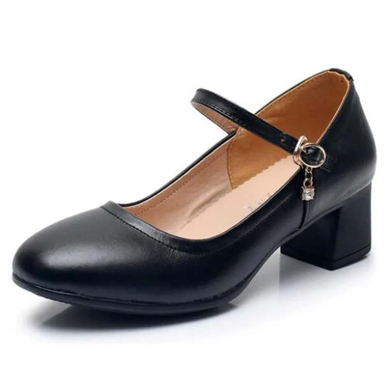 

2022 New Spring Concise Solid Color Shallow Women Shoes Genuine Leather Shoes Black Work Shoes Elegant Comfort High Heel Shoes
