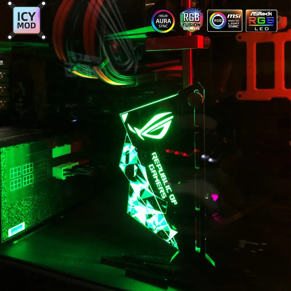 Вертикальный кронштейн для видеокарты ROG Belief 12 В/5 В AURA SYNC держатель VGA кулер воды с