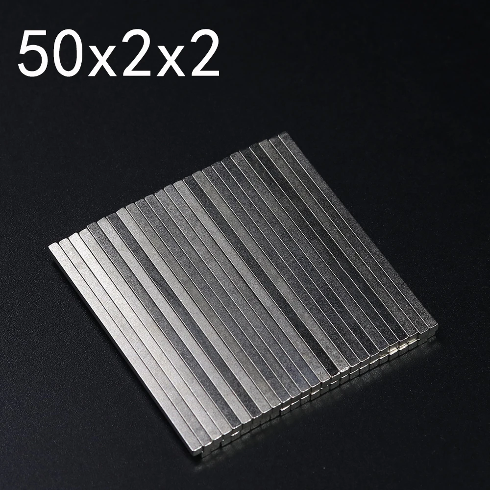 

2/5/10/20/50Pcs 50x2x2 Neodymium Magnet 50mm x 2mm x 2mm N35 NdFeB Block Super Powerful Strong Permanent Magnetic imanes