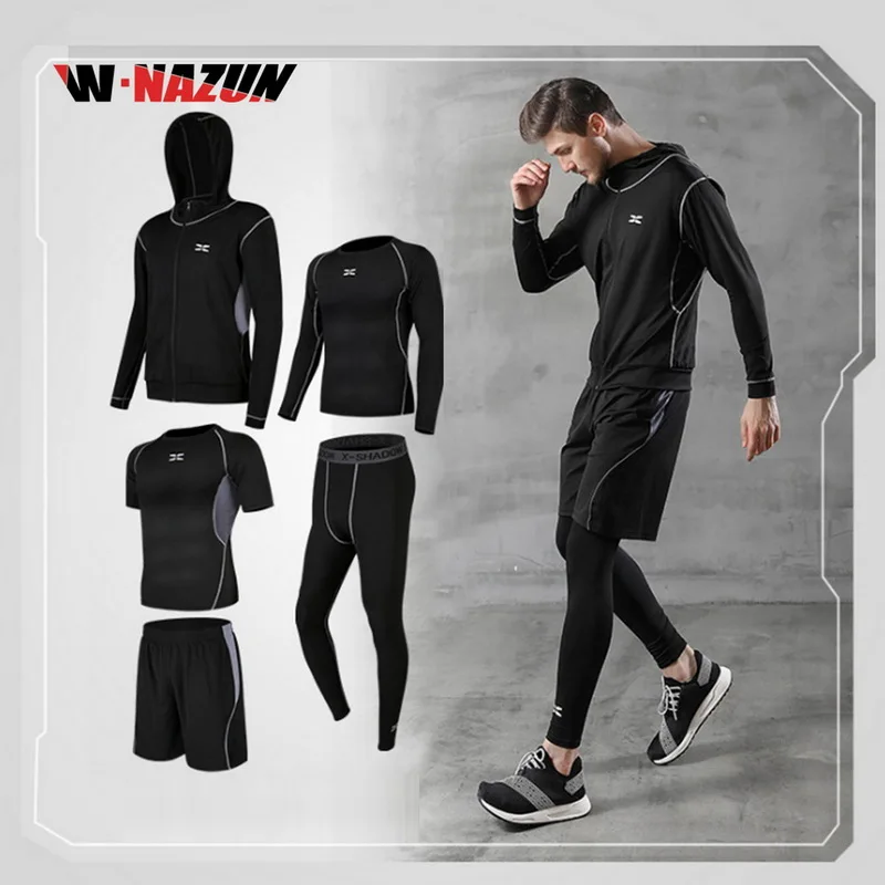 Новинка спортивный костюм однотонная черная футболка + леггинсы компрессионная