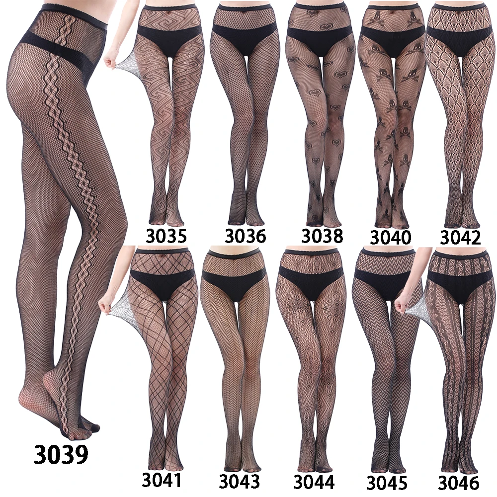 Женские сексуальные прозрачные блестящие колготки сетчатые черные с цветочным
