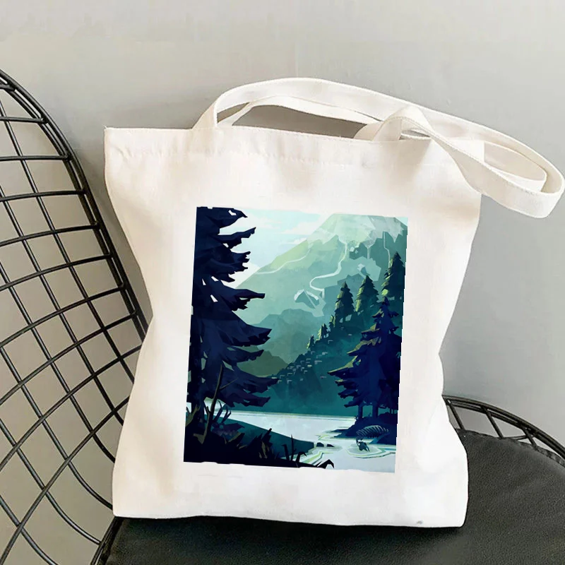 

2021 Shopper Canadian Mountain Printed Tote Bag women Harajuku shopper handbag girl Shoulder shopping bag Lady Canvas Bag