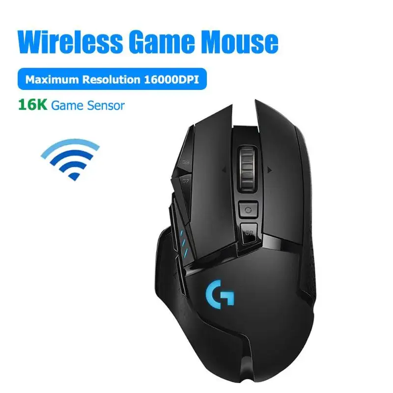 G502 2,4 ГГц Беспроводная игровая мышь 16000 dpi RGB макропрограммирование HERO 16K сенсор пластиковая нейтральная Сертификация 132x75x40 мм