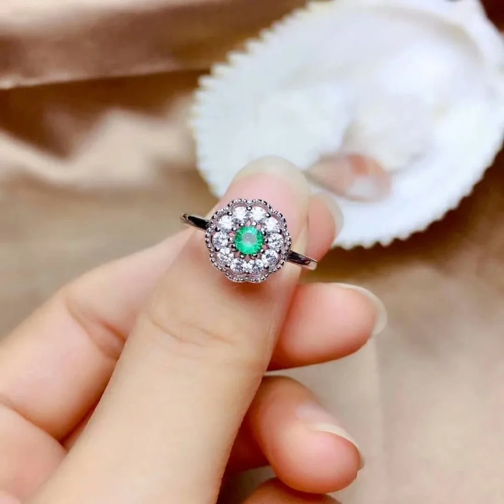 SHILOVEM 925 серебро натуральный изумруд классические ювелирные изделия для женщин Свадебные подарок mtz3.53.598agml