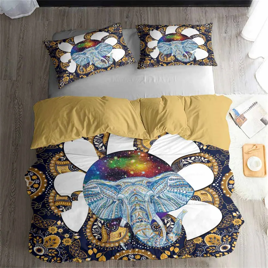 HELENGILI 3D Постельное белье звездное небо с принтом слона постельное Bedcloth Наволочка