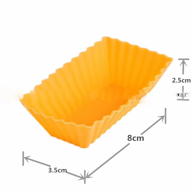 6 шт./компл. Мягкая Силиконовая прямоугольная форма для кексов капкейков шоколада