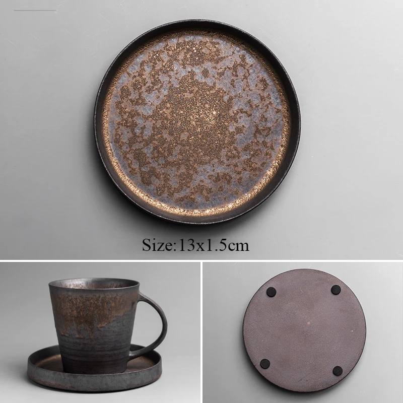 Style D(1 Saucers) LUWU в японском стиле фарфоровые чашки винтажные кофейные чашки китайские кофейные кружки Посуда для напитков - Цвет: Style D(1 Saucers)