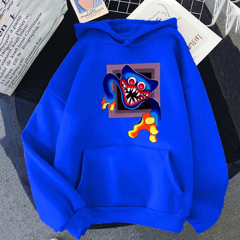 

Kids Huggy Wuggy costume Hoodie Streetwear Poppy Playtime Sweetshirts Hoody Harajuku Pullovers Long Sleeve Casual Horror Tops