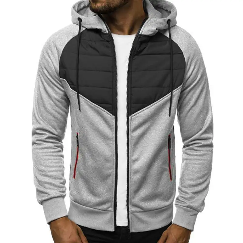 

Men Fashion Hoodie Sweatshirt Padded Jacket Coat Warm Zip Up Outwear Casual Jumper Top