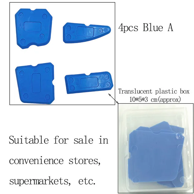 Portable 4/9pc Door and Window Glass Silicone Cement Scraper Tool Silicone Sealant Applicator Scraper Cement Removal Tool Kit