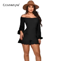 off shoulder bodysuits one piece outfit jumpsuits white falbala jumpsuits for shorts women plus size rompers casual lace up
