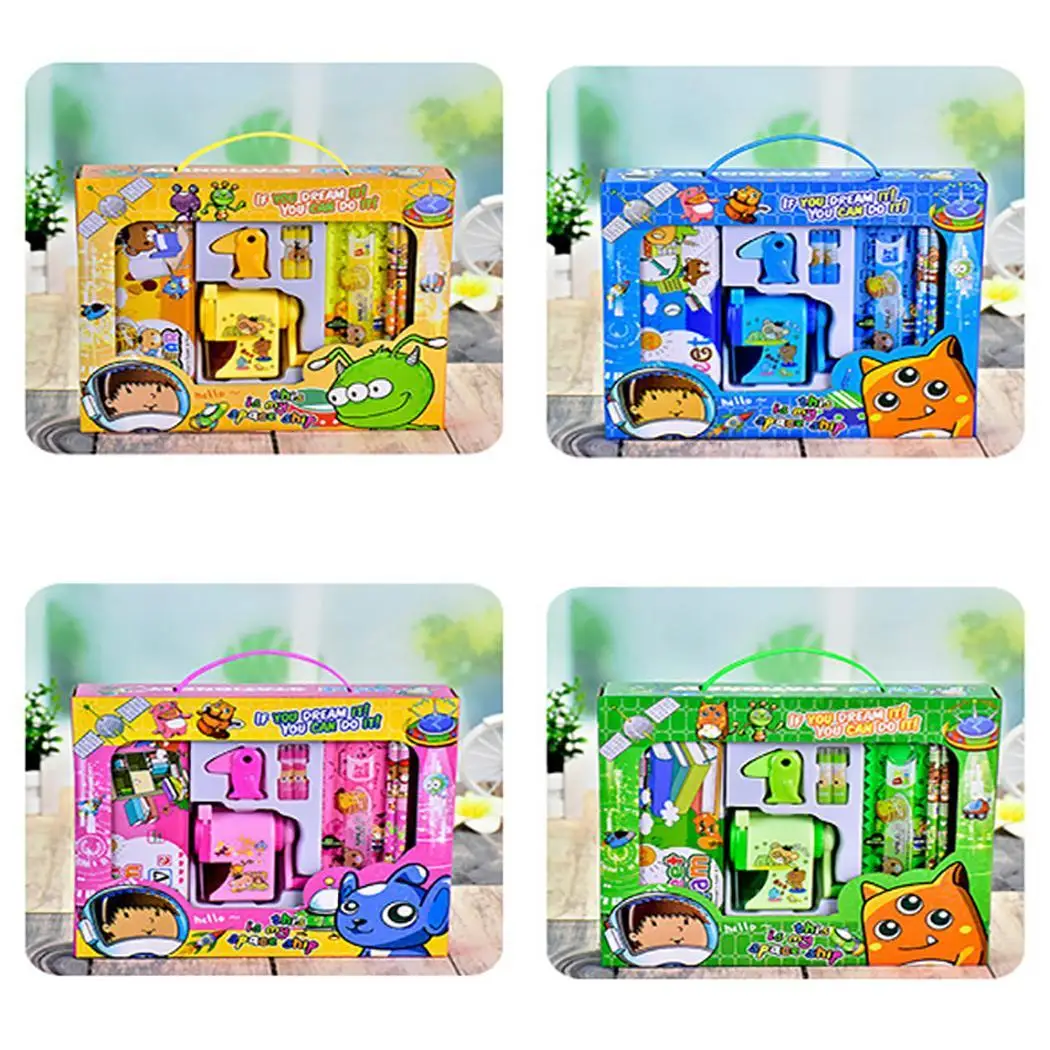 Детский стационарный набор пенал для бутылки с водой синий зеленый розовый