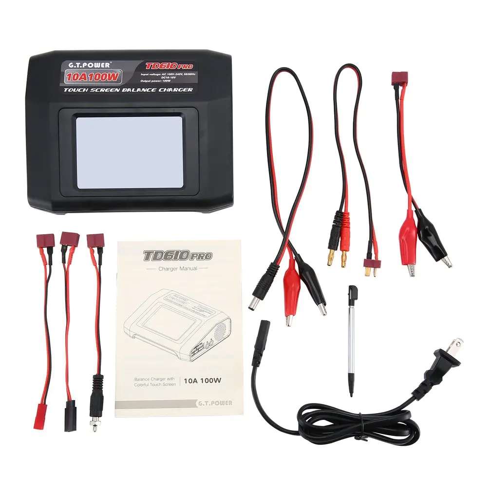 Зарядное устройство G.T POWER TD610 Pro 10 А 100 Вт цветной сенсорный экран для 1 6S LiPo Lilon LiFe