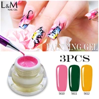 3 pcs set ibdgel brands painting gel soak off art paint color gel nails polish diy paint drawing uv led curing ink nail design