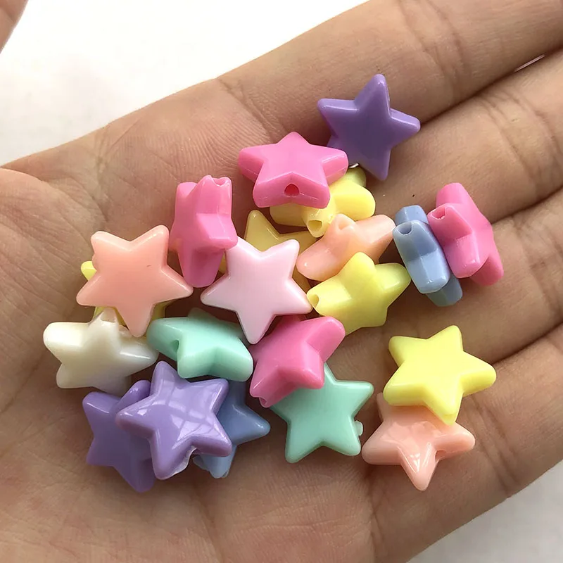 50pcs/pack Charms Beads Candy Color Star Shape Loose Spacer For Children Necklace Bracelet Jewelry Making Wholesale | Украшения и
