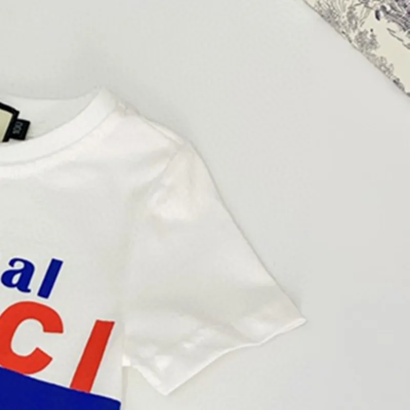 

2-10 years old kid's Summer White and pink cotton T-shirt