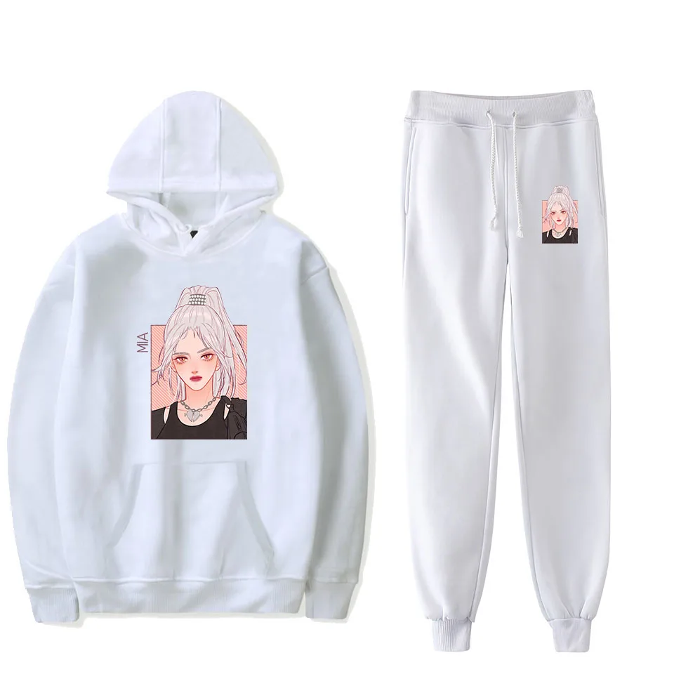 Harajuku Everglow Kpop, стиль, повседневные наборы свитшотов, спортивные толстовки, толстовки+ брюки Харадзюку, мужские/женские комплекты