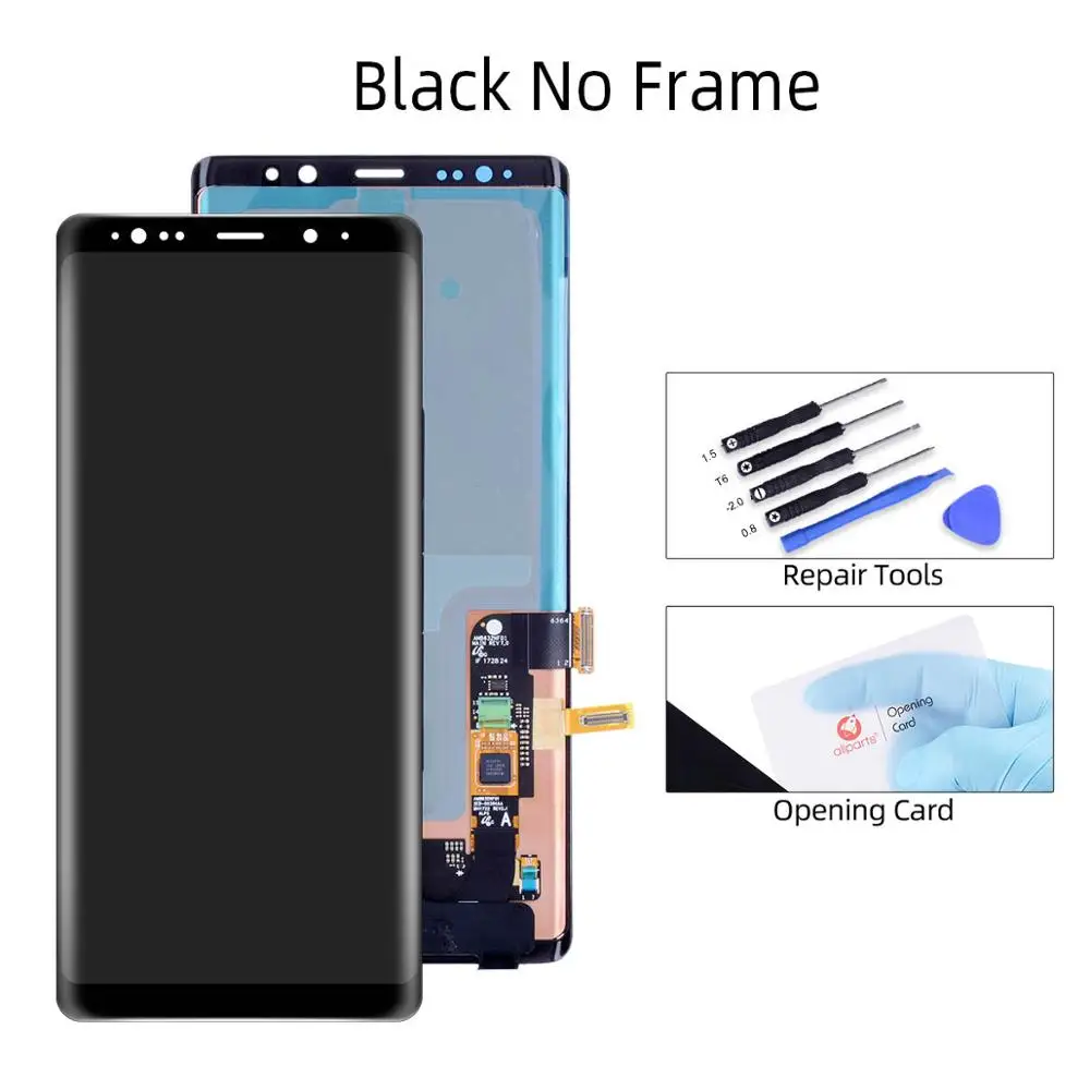 Black No Frame AMOLED Дисплей для Samsung Galaxy Note 8 N9500 LCD в сборе с тачскрином 6.3'' черный - Цвет: Black No Frame
