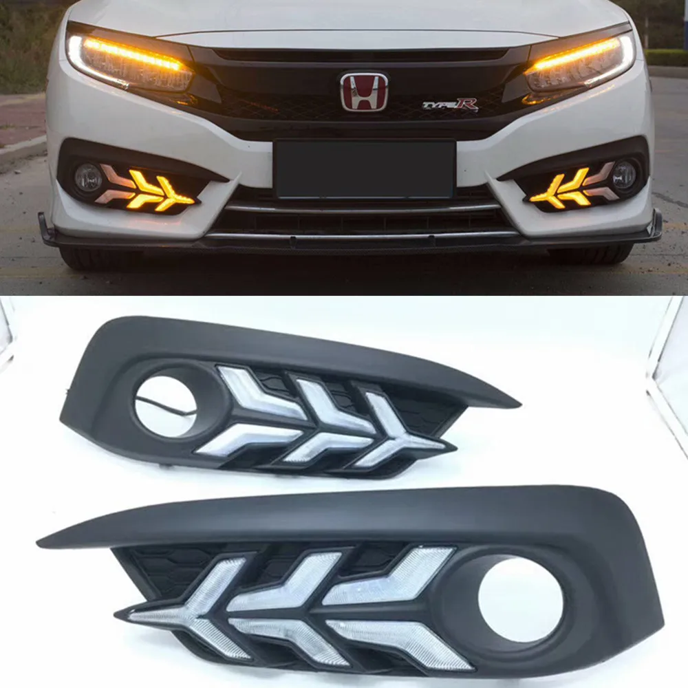 1 комплект Автомобильные светодиодные дневные ходовые огни для Honda Civic 10 2016 2017 2018