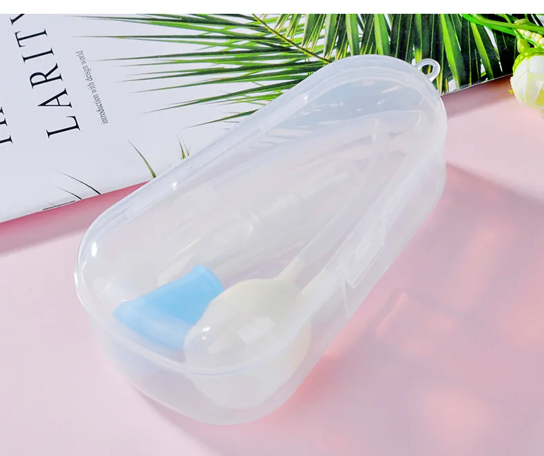 Irrigador Nasal transparente tipo gota de agua para beb&eacute;s, caja de almacenamiento de seguridad PP, mordedor para ni&ntilde;os, caja de almacenamiento de dulces y medicina-4