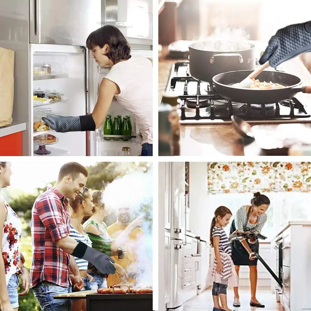 Термостойкие перчатки для духовки 1 шт. силиконовые гриля барбекю кухонные