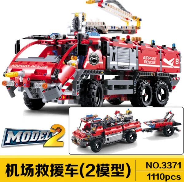 Decool 3371 Технология серии аэропорт пожарный грузовик пожарная аварийная