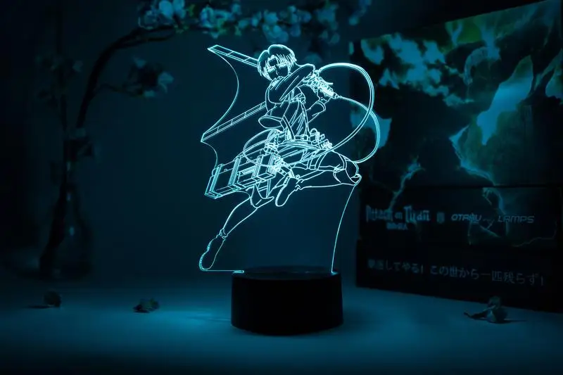

Аниме Светодиодная лампа атака на Титанов Эрена джейгер для детской спальни Декор подарок на день рождения манга AOT атака на Титан 3d светиль...